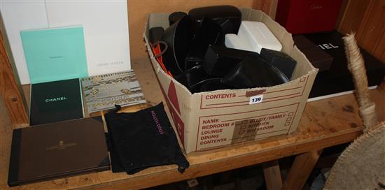 Large collection of designer boxes, etc